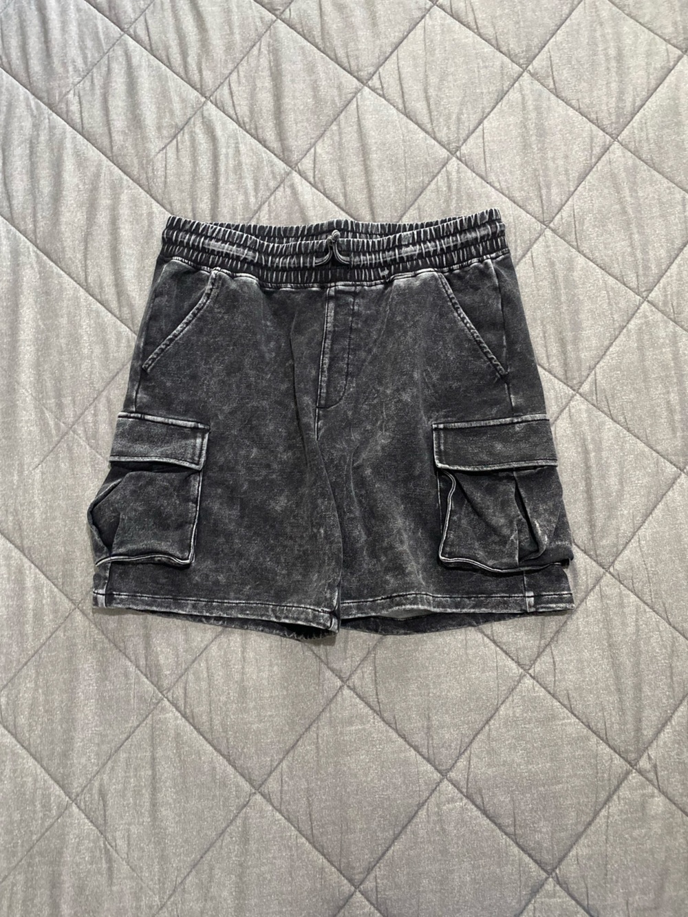 wonder nation Black Washed Cargo Shorts